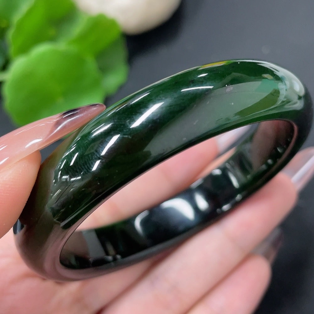 Hetian Jade Round Bracelet Size 58.1 Total Weight Approx. 51g Containing Other Mineral Components