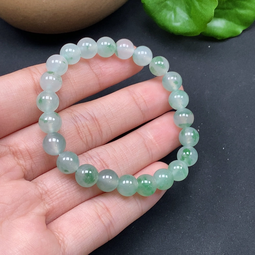 Jadeite Bracelet Approx.7.5 Beads Total Weight Approx.16.38g