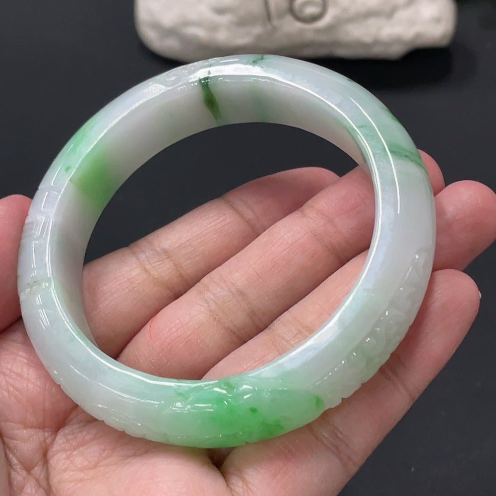 Jadeite Round Bangle Size 56.6 Total Weight Approx. 71.26g with Crack