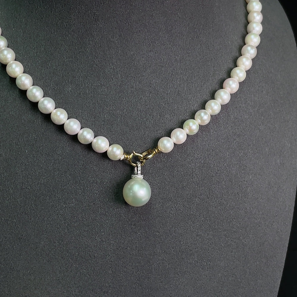Seawater Pearl Strand 18k Gold Size 6.5-11.2mm Approx. Total Weight About 30.34g