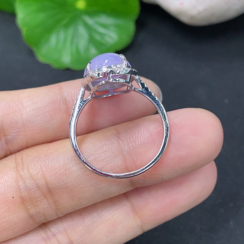 Jadeite Ring with 18K Gold and Diamond Accents