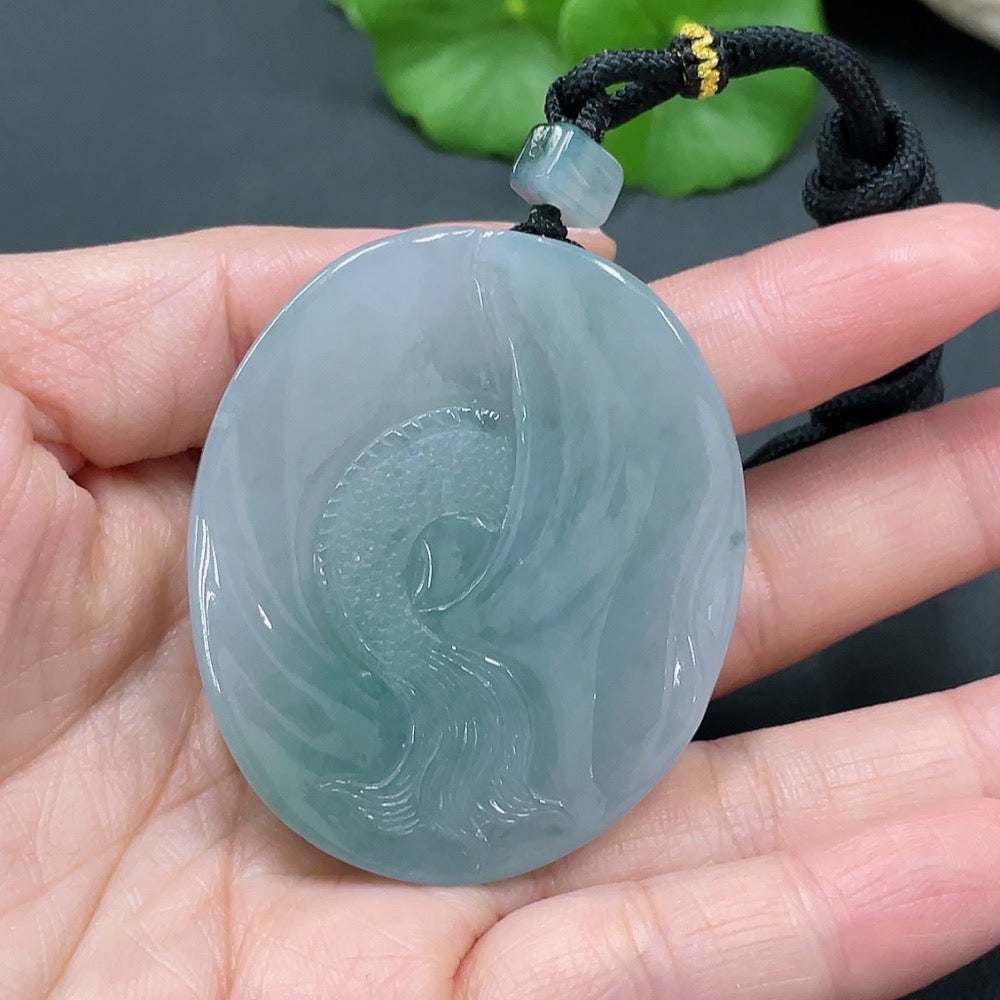 Jadeite dragon pendant, total weight 60.852g