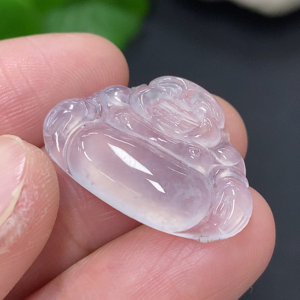 Jadeite Buddha Inlaid Piece, Total Weight Approximately 2.9g