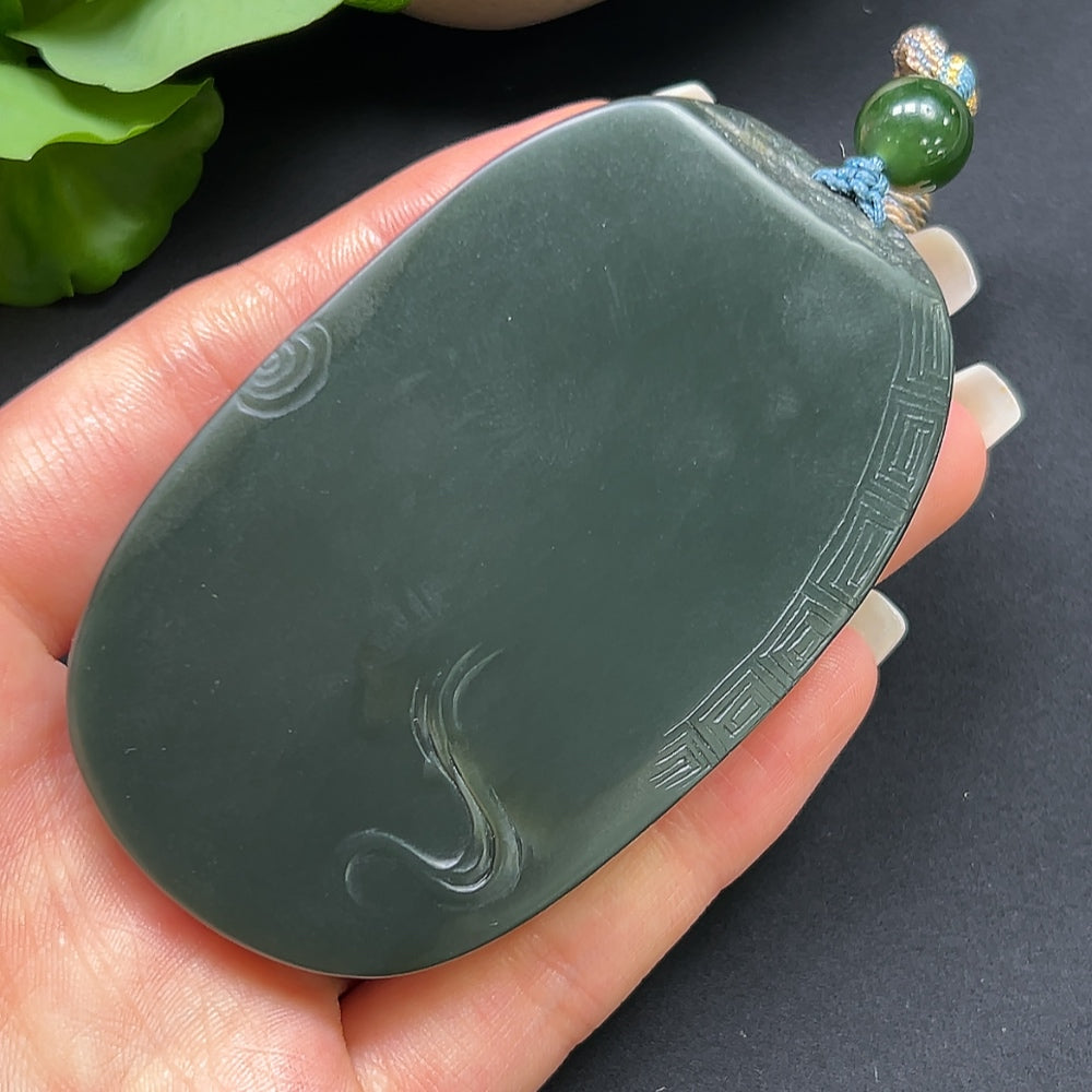 Hetian Jade Zhong Kui Pendant with Rope