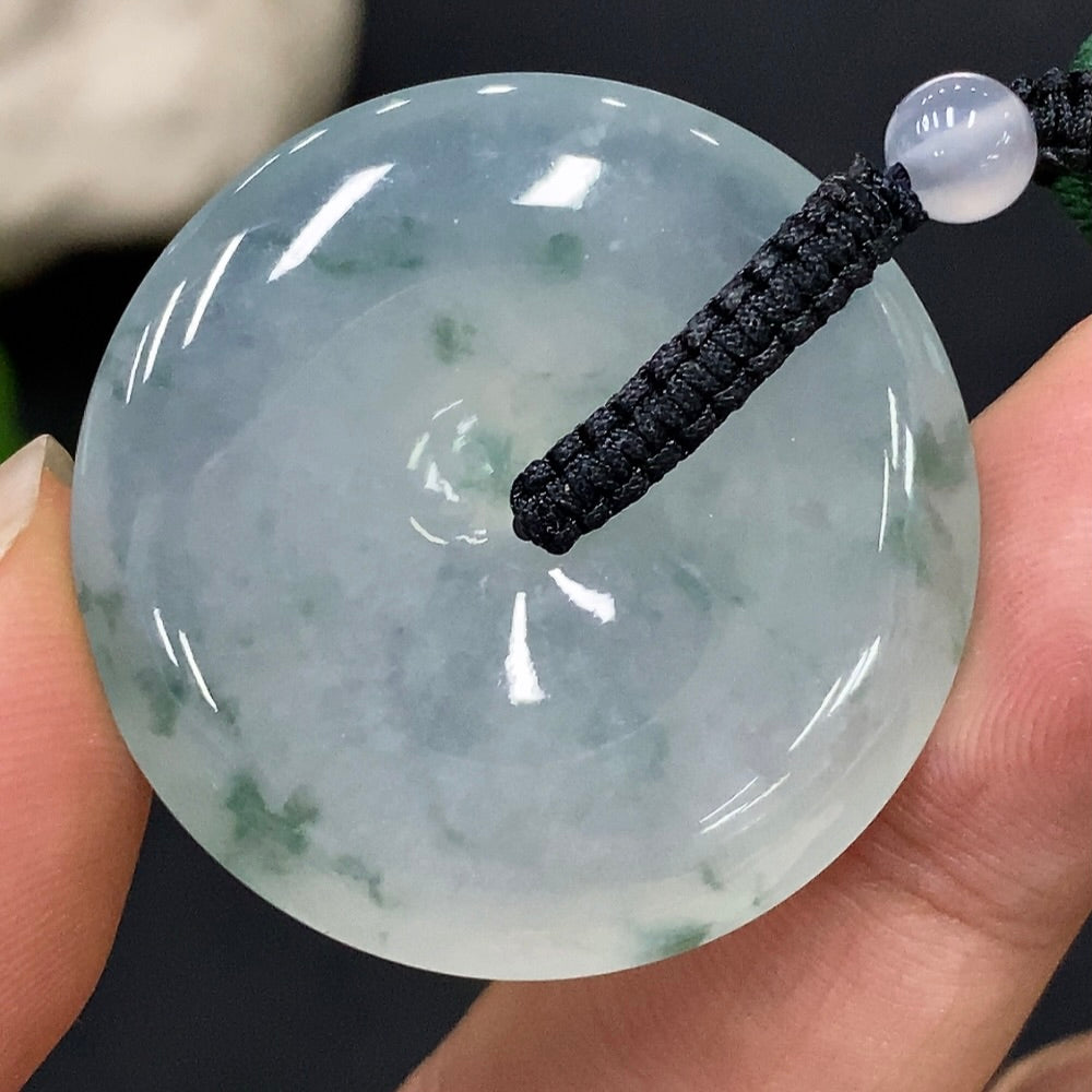 Jadeite Peace Pendant Knot Pendant Total Weight Approx. 13.89g (Including Rope Weight) Beads Not Grade A
