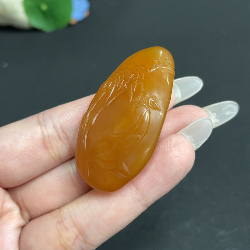 Shoushan Stone Ornament - Leisurely and Content, Total Weight Approx. 25.2g