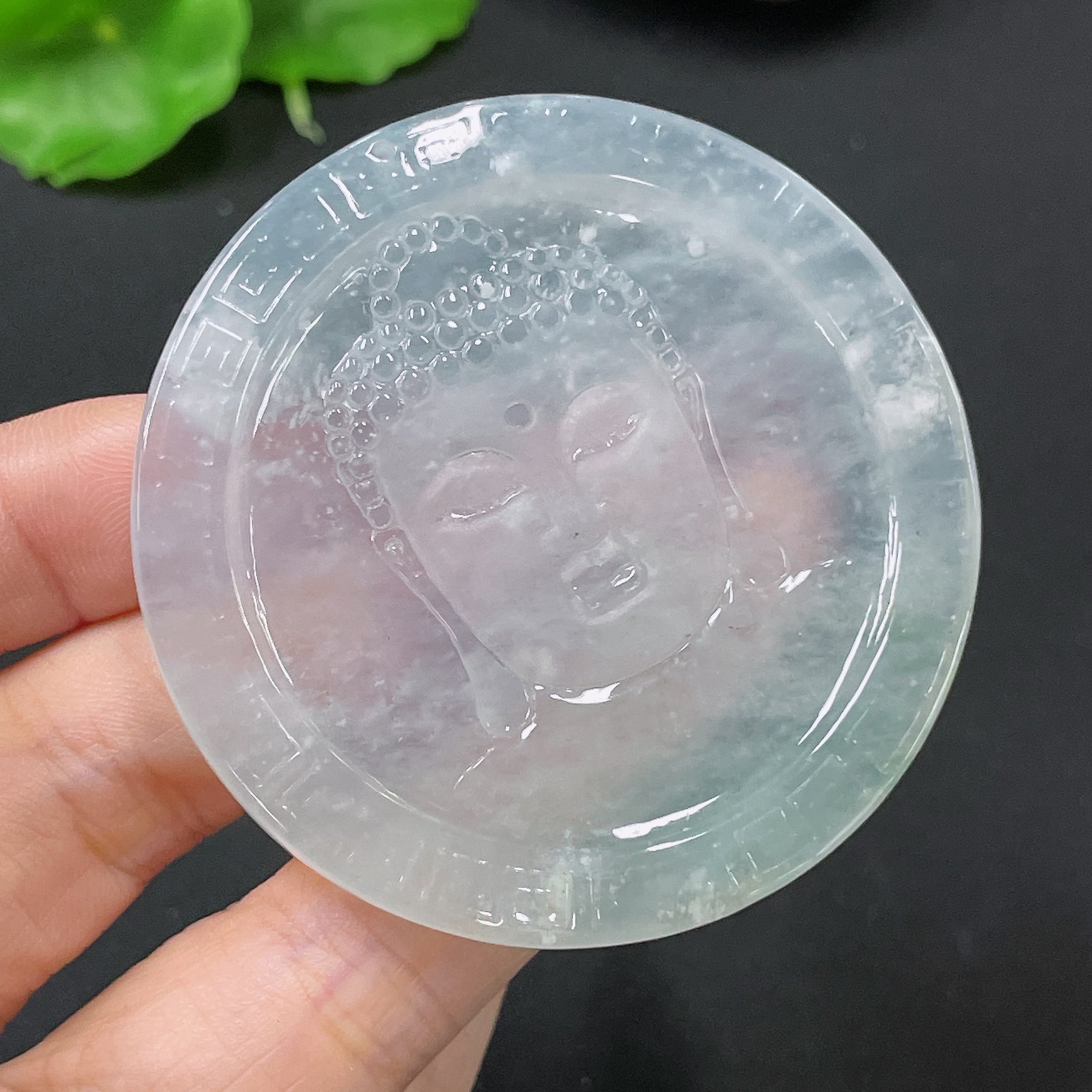 Jadeite Pendant Buddha Amulet Total Weight Approx. 36.65g