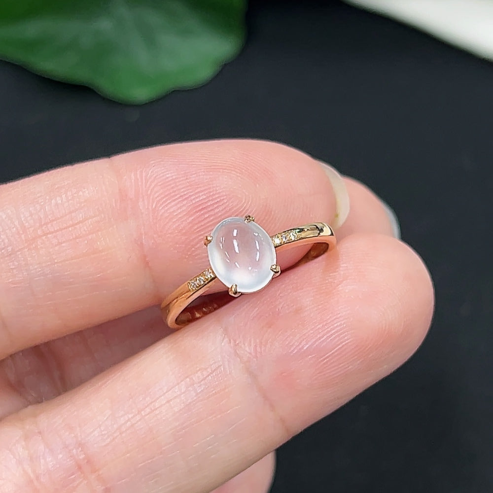 Jadeite Ring in 18K Gold (With Diamond Accents)
