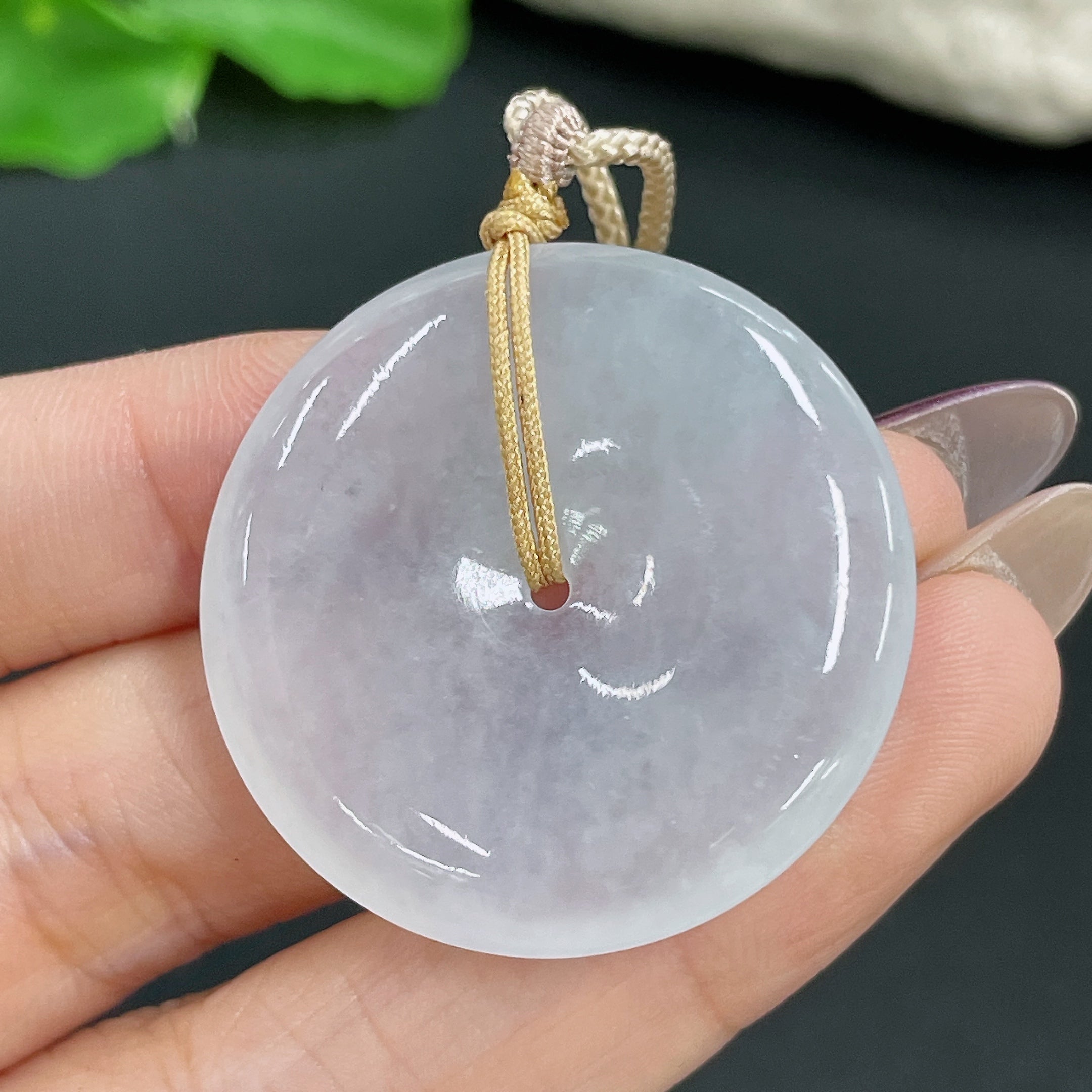 Jadeite Pendant Peace Knot with Cord Total Weight Approx. 15.25g