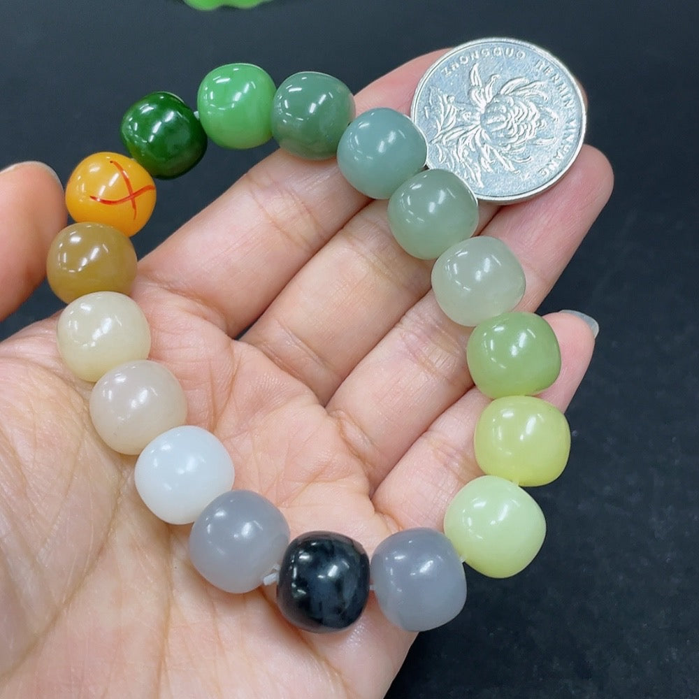 Hetian Jade Bracelet, with non-Hetian Jade beads