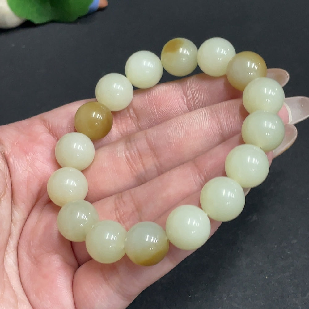 Hetian Jade Bracelet Size 11.8 mm Approx. Total Weight 44.3g