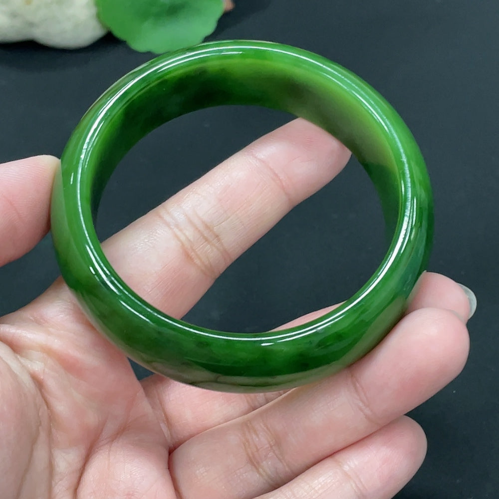 Hetian Jade Jasper Round Bracelet Size 58.7 Total Weight Approx. 78g