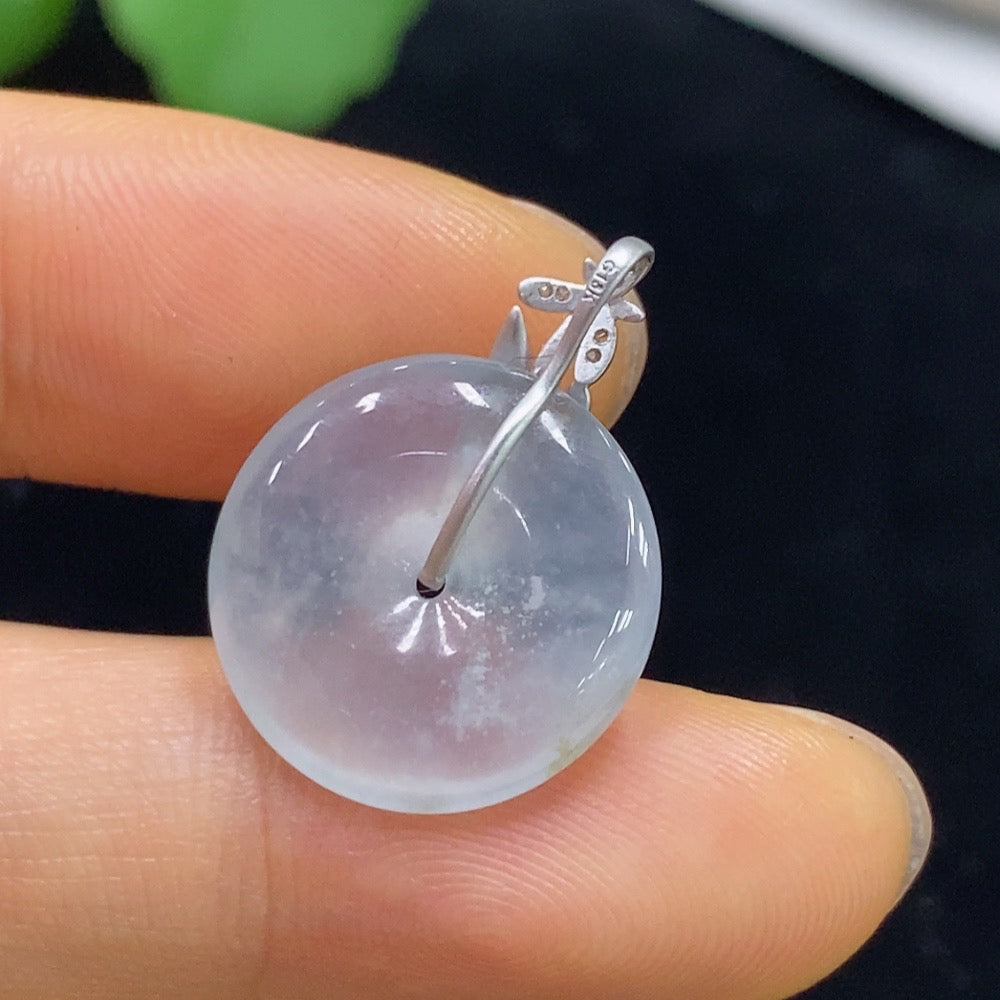 Jadeite Safety Buckle Pendant with 18k Gold and Diamond Accents, Total Weight Approximately 2.52g