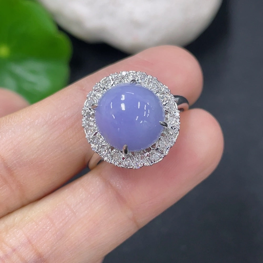Jadeite Ring with 18k Gold and Diamond Accents, Size 14, Total Weight Approximately 5.68g