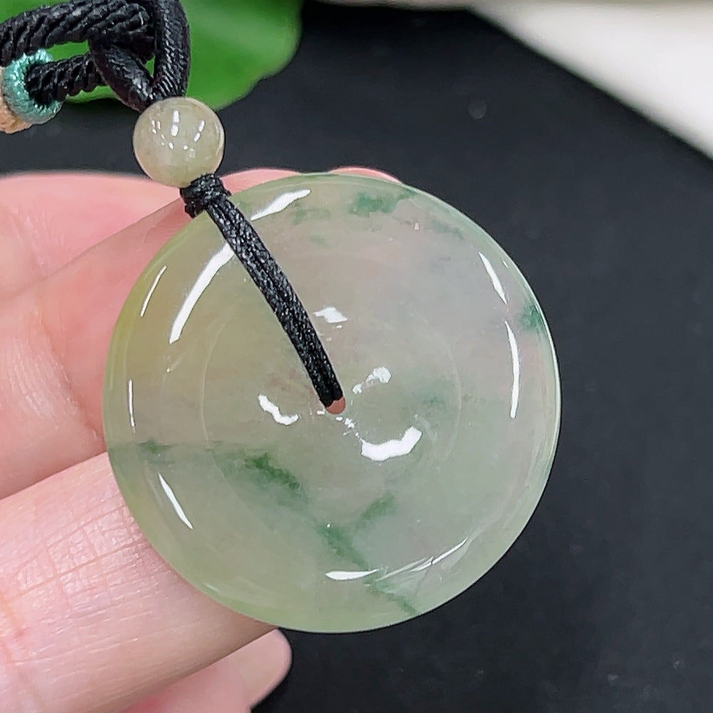 Jadeite Safety Buckle Pendant (Non-Gold Inlaid) (Color Origin Undetermined)