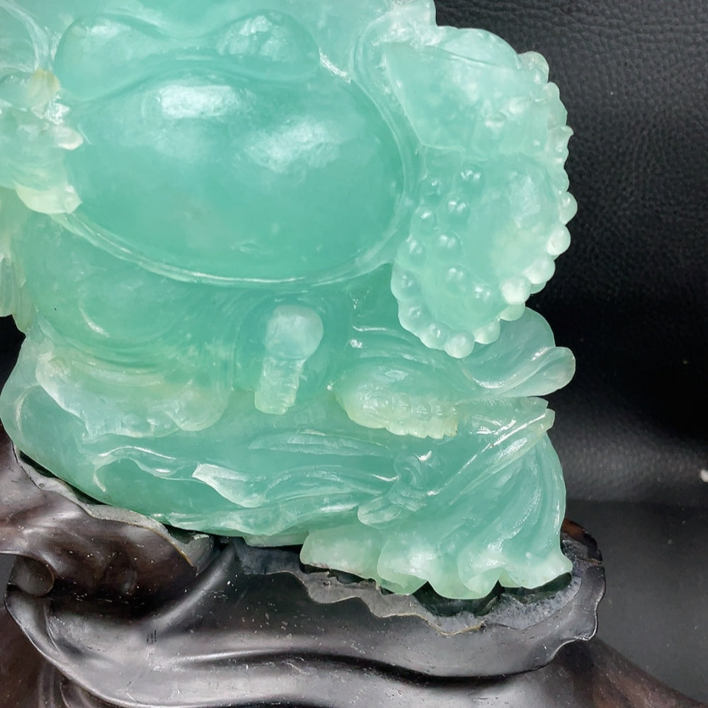 Xiuyu (Serpentine Jade) Ornament Buddha, Total Weight Approx. 890g