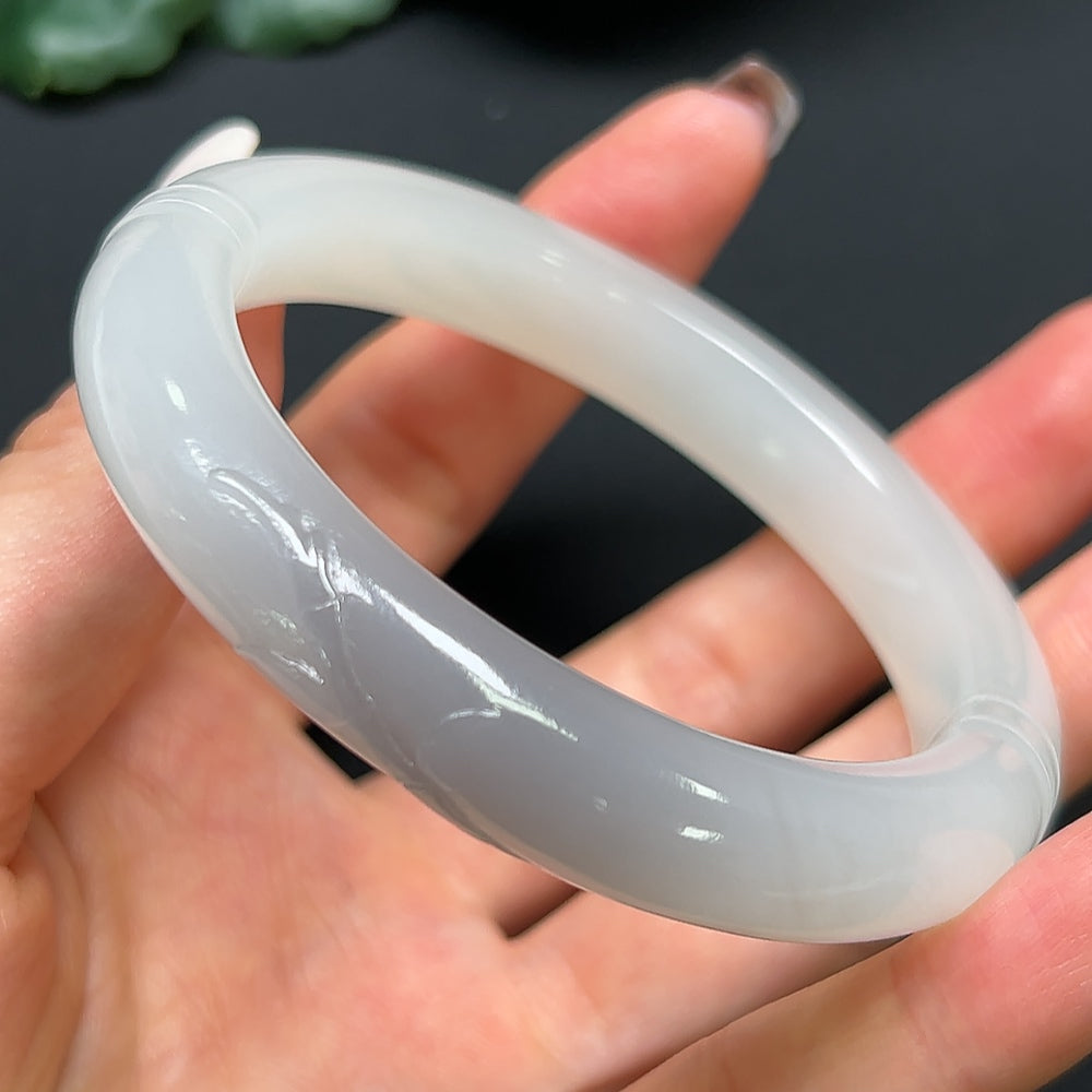Hetian Jade Round Bracelet Size 57.1mm Total Weight Approx. 51.78g