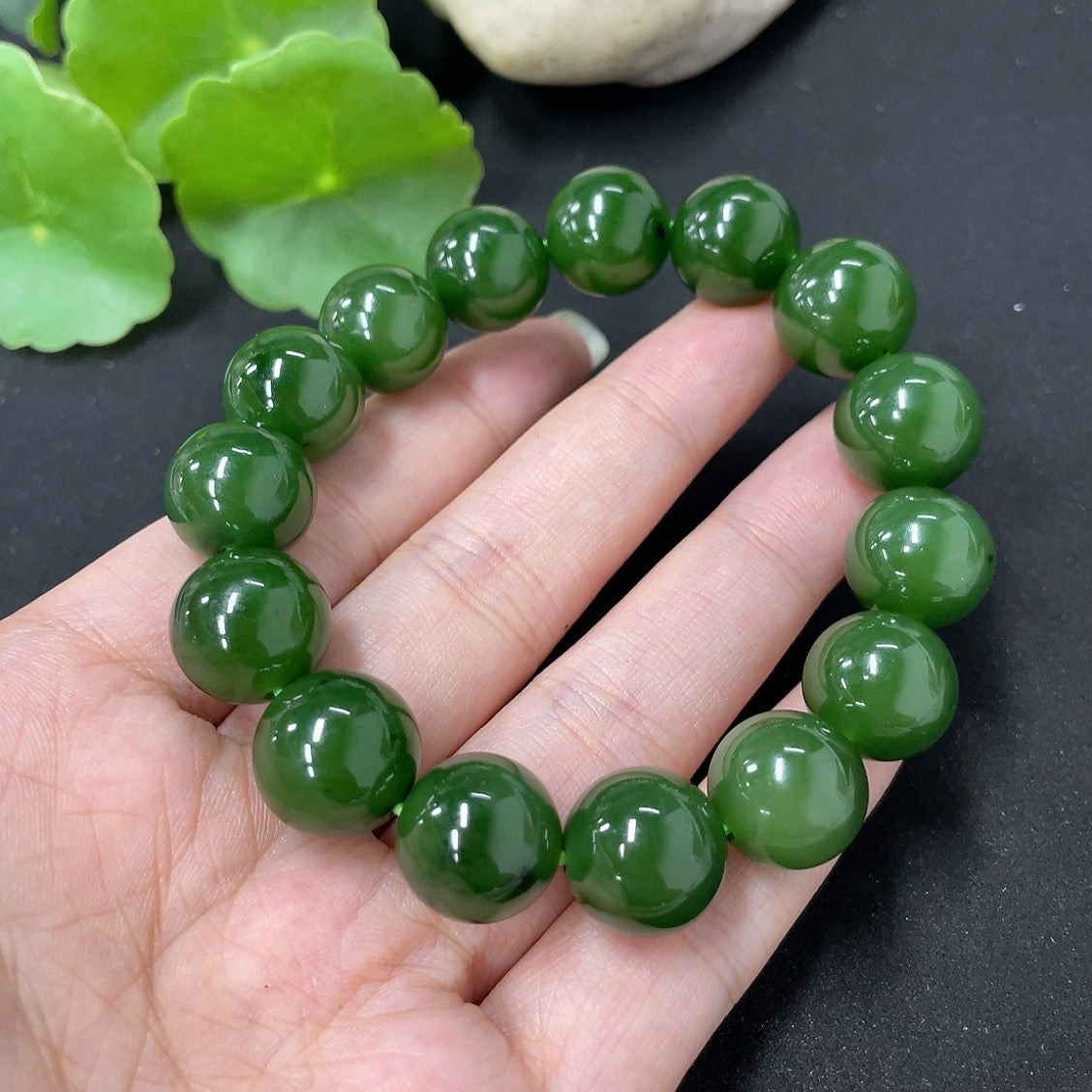 Hetian Jade Bracelet, Approx. 13.4mm, Total Weight Approx. 56.8g