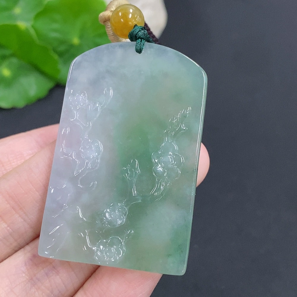Jadeite Guanyin Pendant Total Weight Approx. 28.6g (Including Rope Weight)