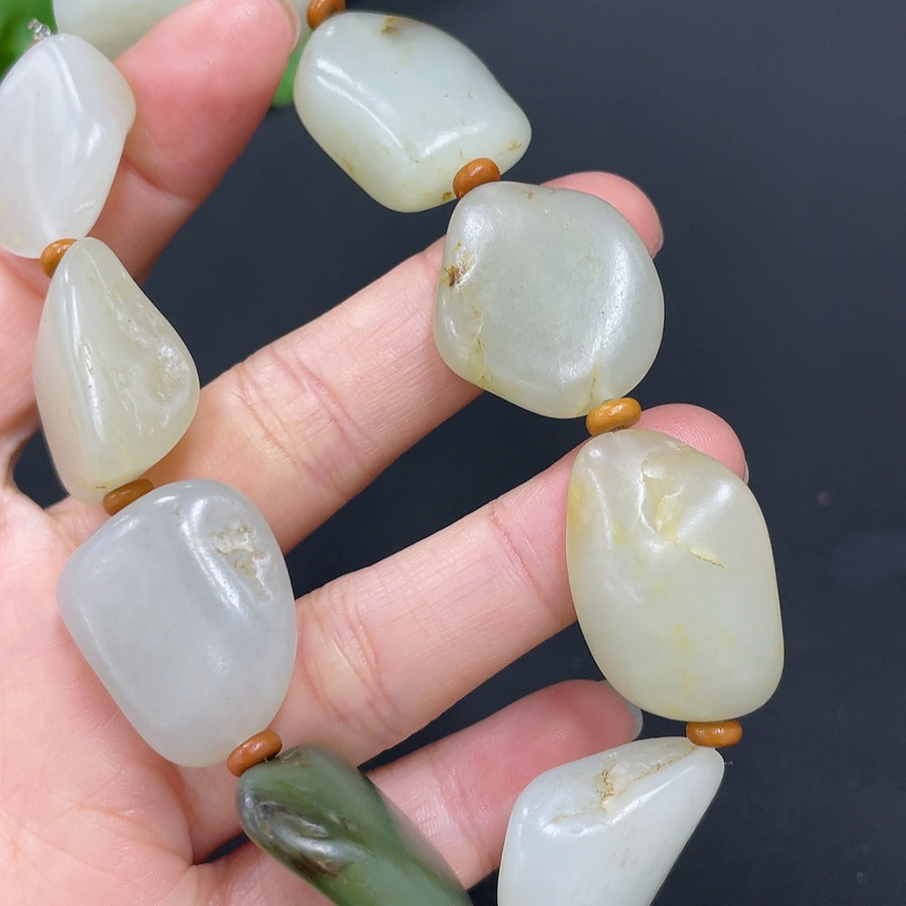 Hetian Jade Bracelet, Total Weight Approx. 60.5g, Undetermined Skin Color Origin