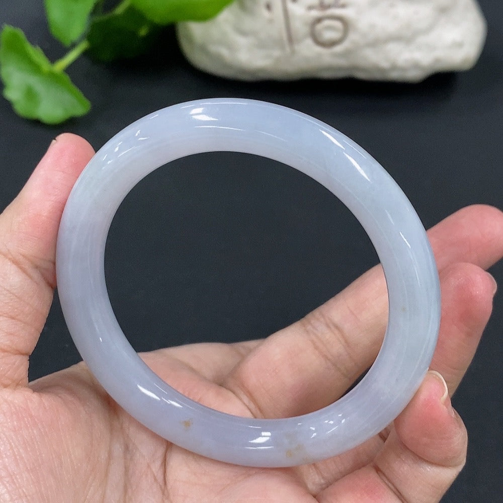 Jadeite Round Bangle, Total Weight Approx. 42.5g, Size 54.9