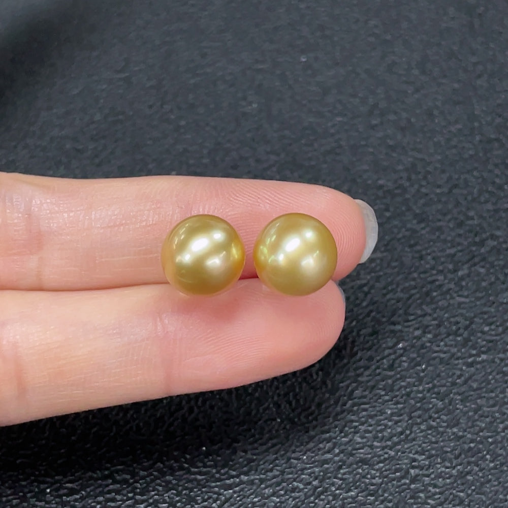 Seawater Pearl Earrings 18k Gold Color Origin Undetermined