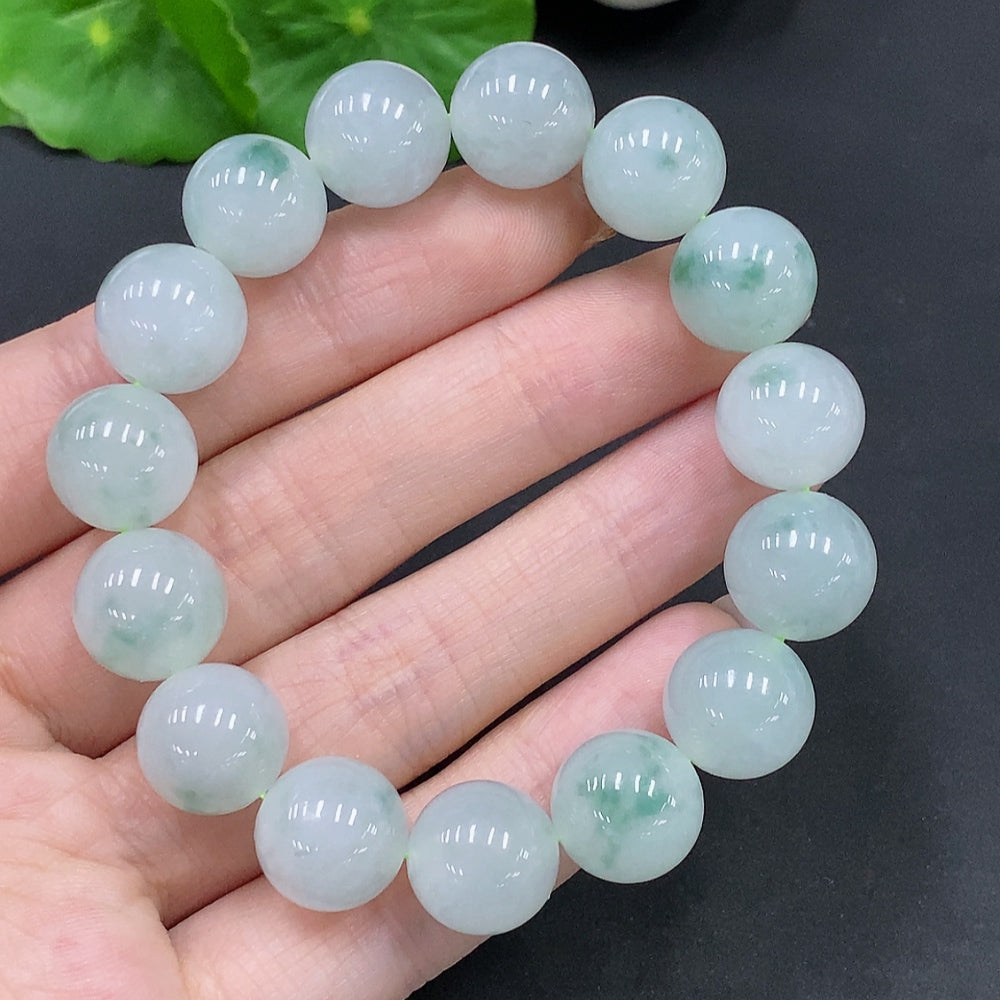 Jadeite Bead Necklace Approx. 12.4mm Total Weight 49.9g