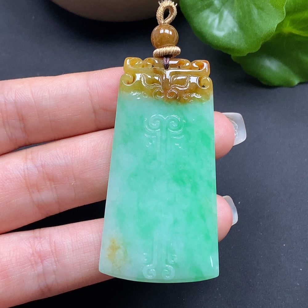 Jadeite Pendant Dragon Plaque Total Weight Approx. 23.37g
