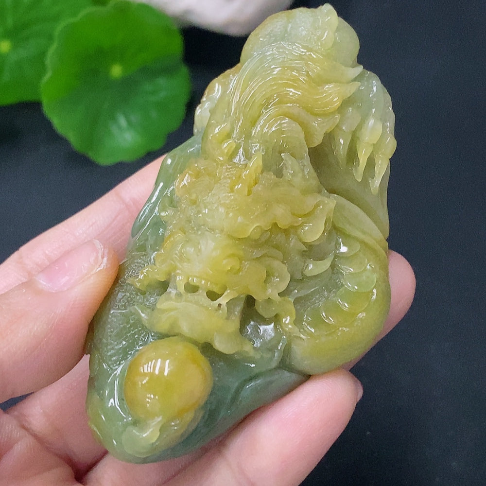 Jadeite Pendant Dragon Plaque Total Weight Approx. 90.9g Color Origin Undetermined