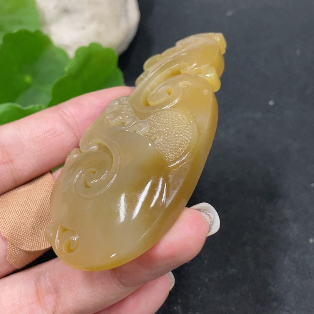 Hetian Jade Pendant Antique Style Total Weight Approx. 46g