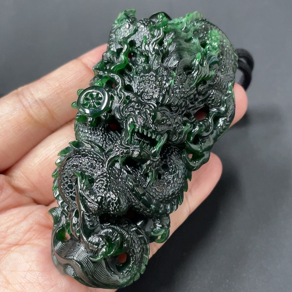 Jadeite Dragon Pendant Total Weight 75.337g