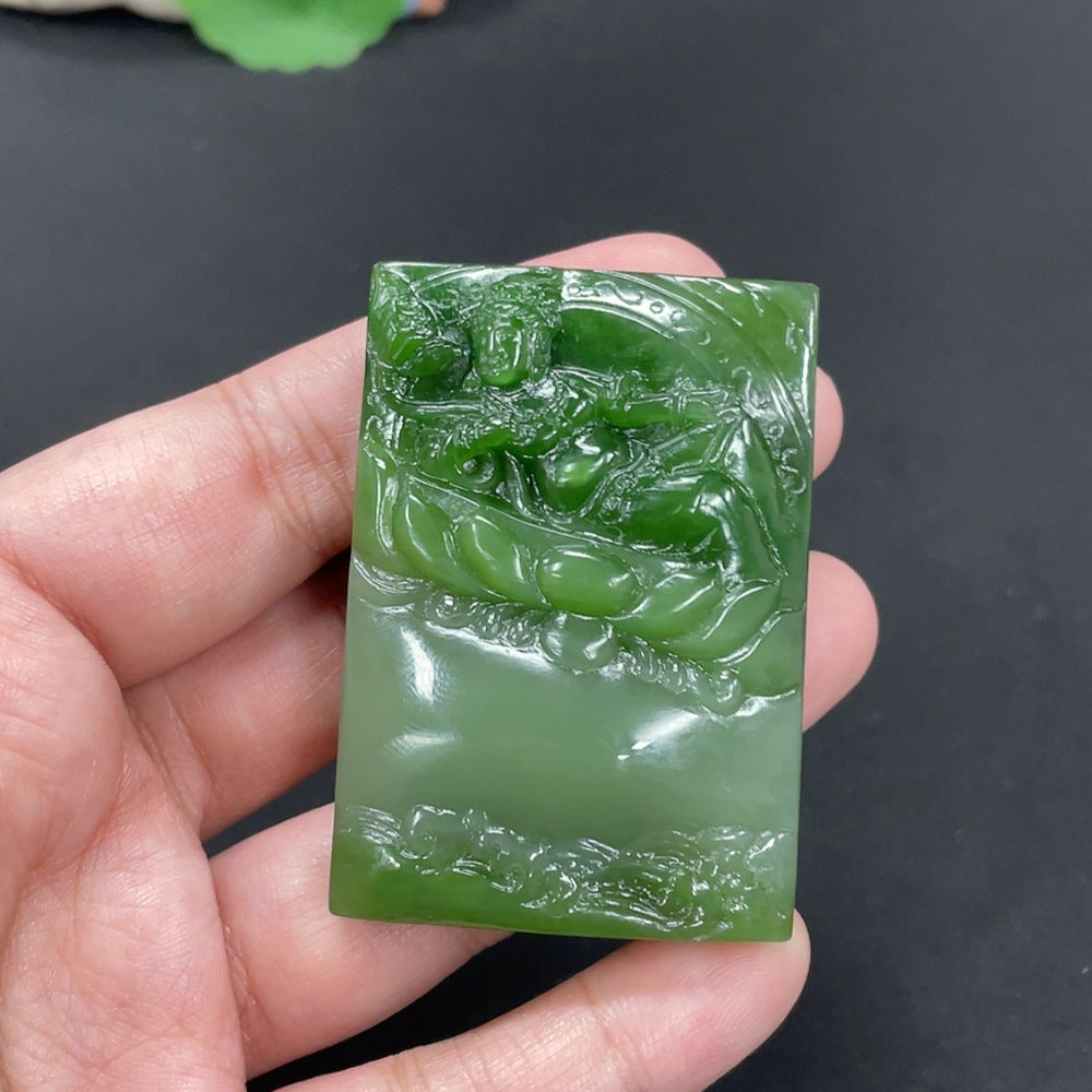 Hetian Jade Pendant Guanyin Total Weight Approx. 77.4g