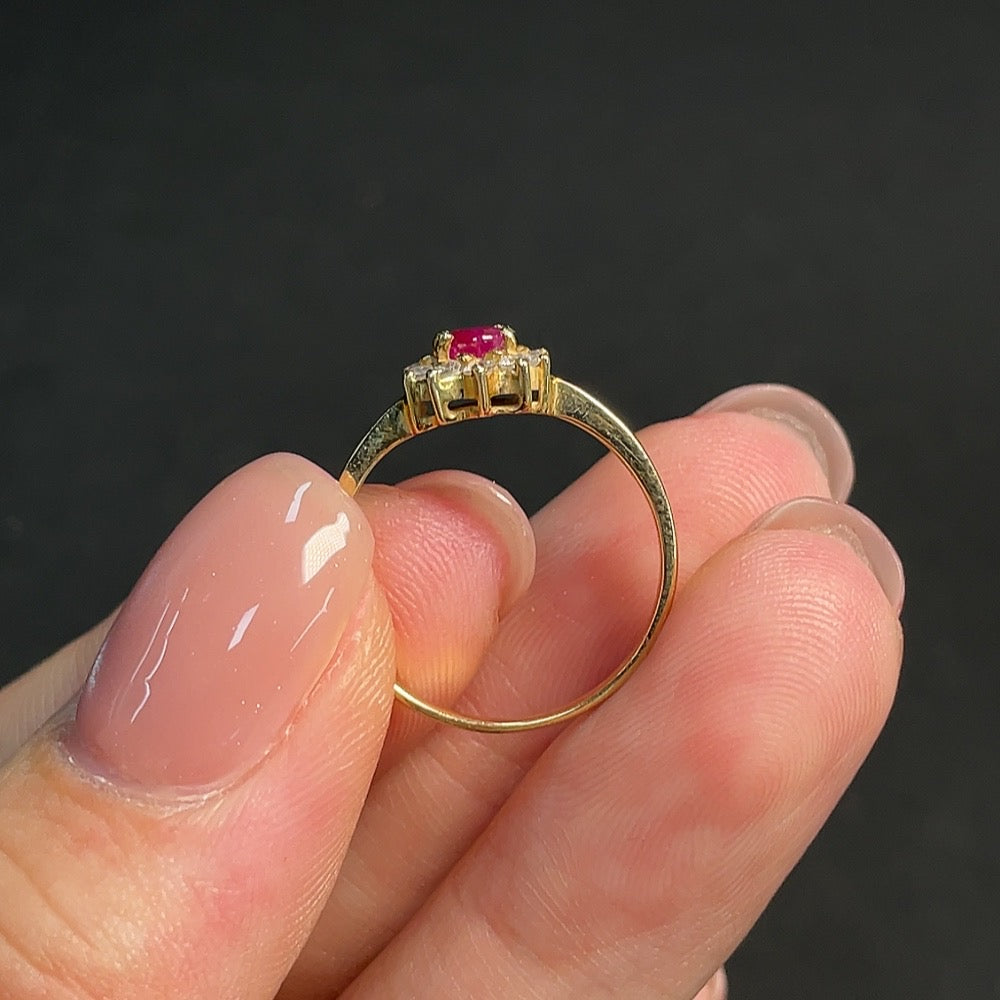 Ruby Inlaid Ring 14k GoldNon-Diamond