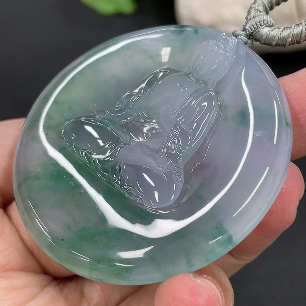 Jadeite Mahavairocana Pendant Total Weight Approx. 36.55g
