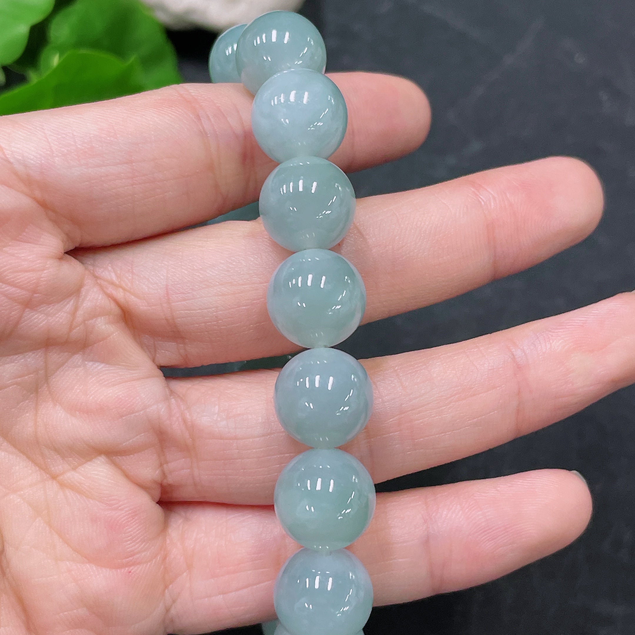 JadeiteBead Bracelet, Total Weight Approx. 52.13g, Size About 12.4mm