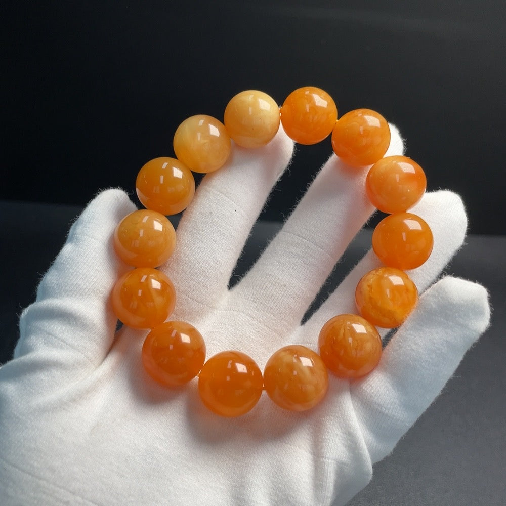 Amber Beeswax Bracelet Approx.16mm Total Weight Approx.33.02g