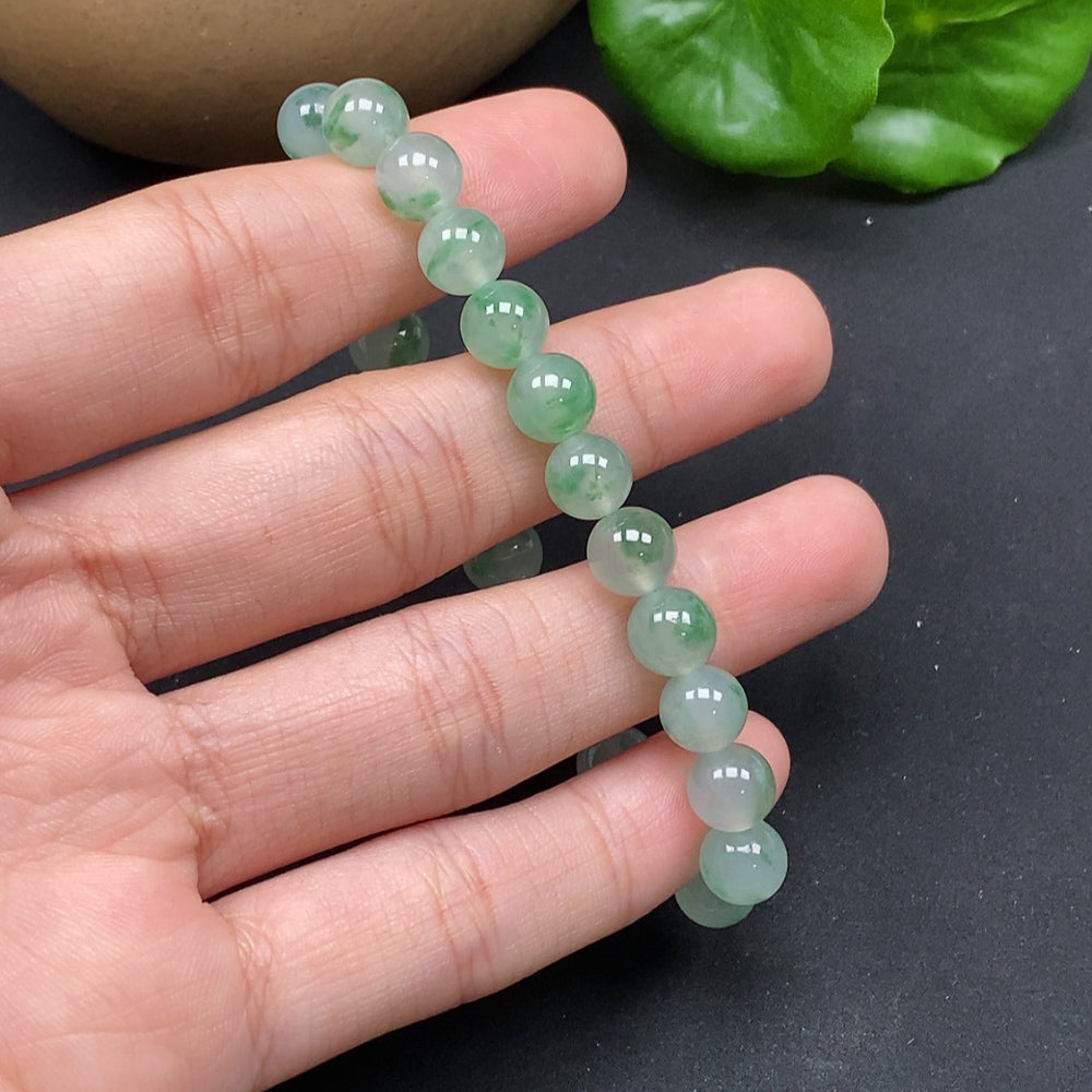 Jadeite Bracelet Approx.7.5 Beads Total Weight Approx.16.38g