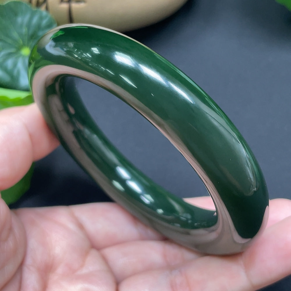 Hetian Jade Green Jade Round Bangle