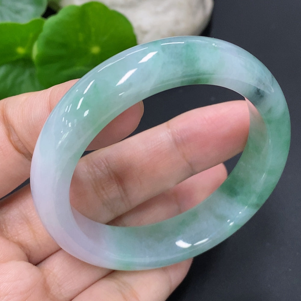 Jadeite Imperial Concubine Bangle Size 55.4/48.5 Total Weight Approx. 46.4g
