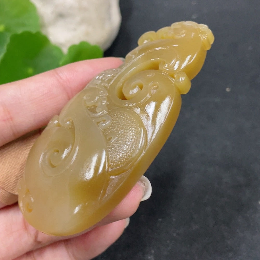Hetian Jade Pendant Antique Style Total Weight Approx. 46g