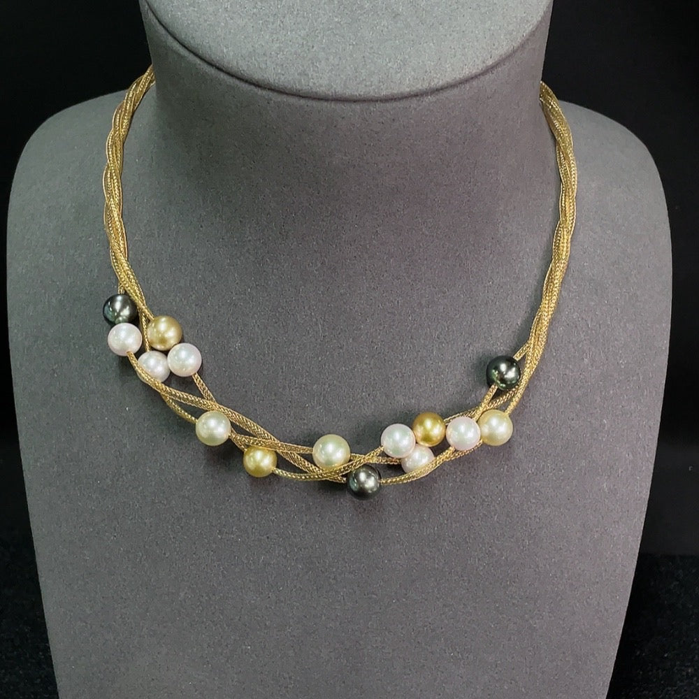 Seawater Pearl Necklace 18k Gold Approx. 8.5mm Color Origin Undetermined