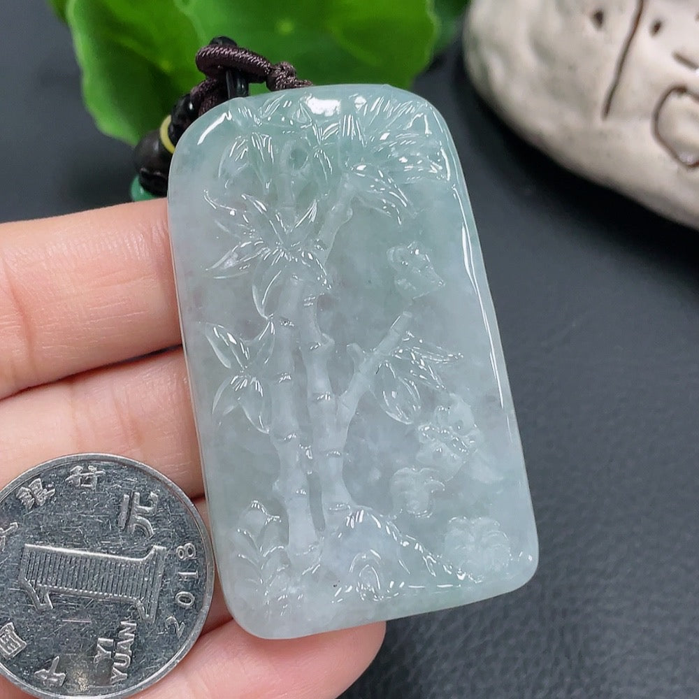 Jadeite Pendant Bamboo Joint, Non-Grade A Matching Stones, Total Weight 47.437g