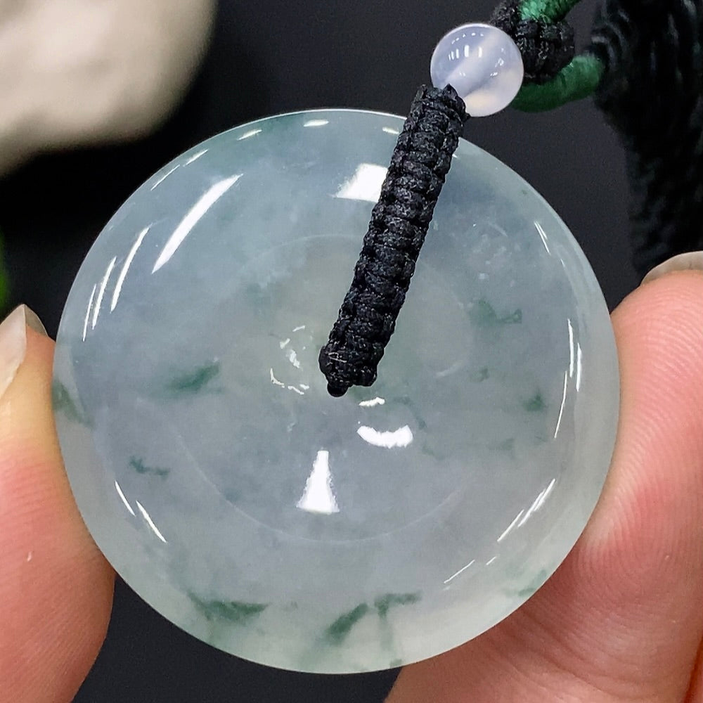 Jadeite Peace Pendant Knot Pendant Total Weight Approx. 13.89g (Including Rope Weight) Beads Not Grade A