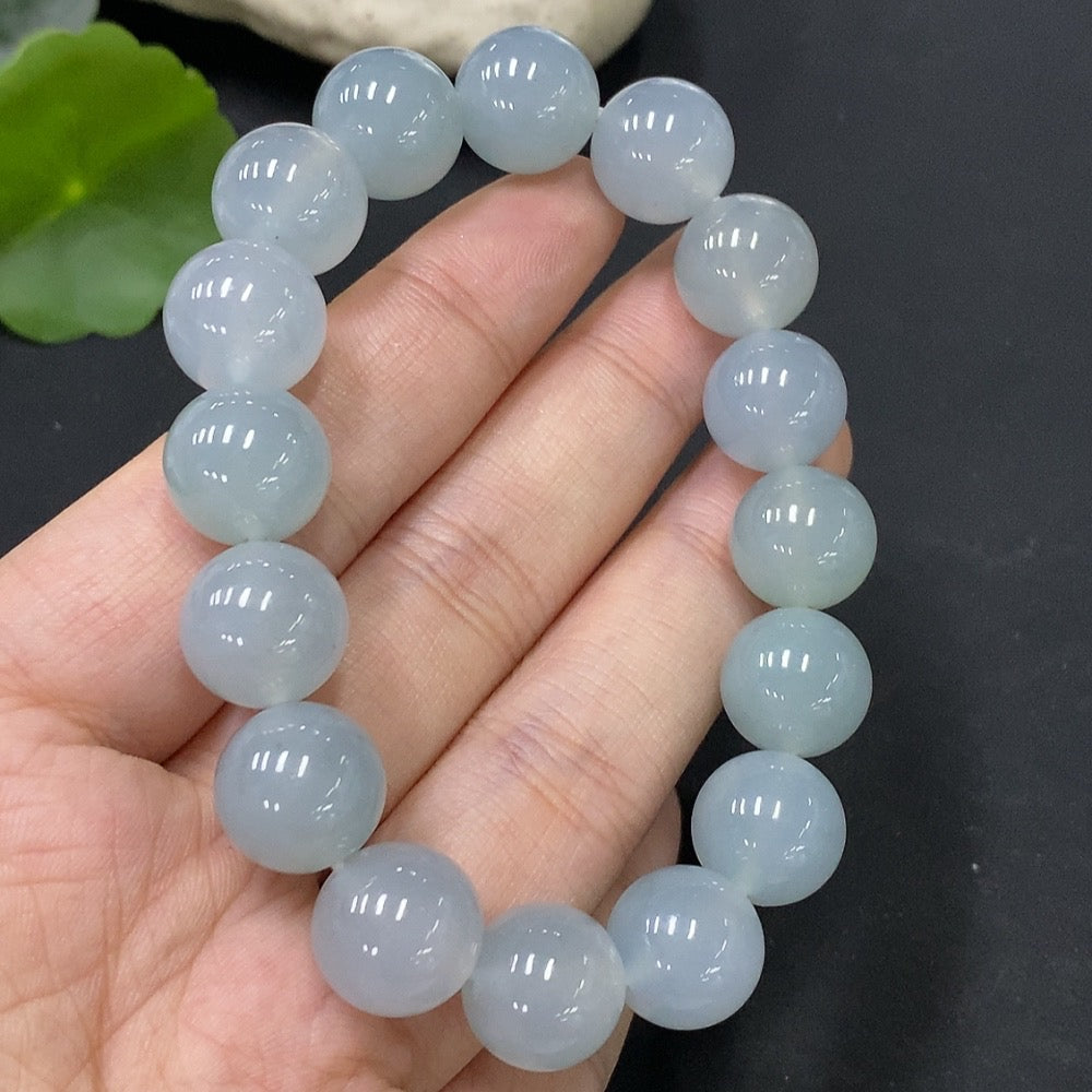 Jadeite Beads Bracelet, Approx. 12.3mm, Total Weight Approx. 51.62g