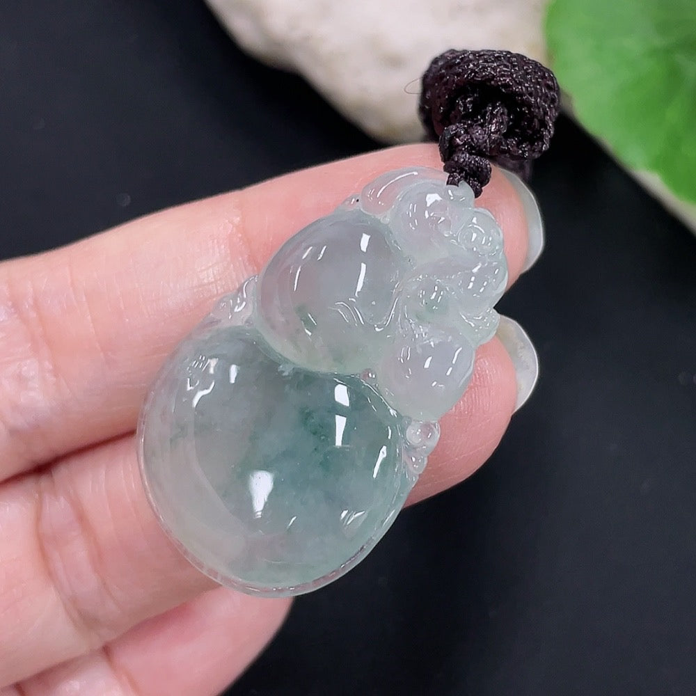Jadeite Fu Shou Pendant Total Weight Approx. 9g (Including Rope Weight)