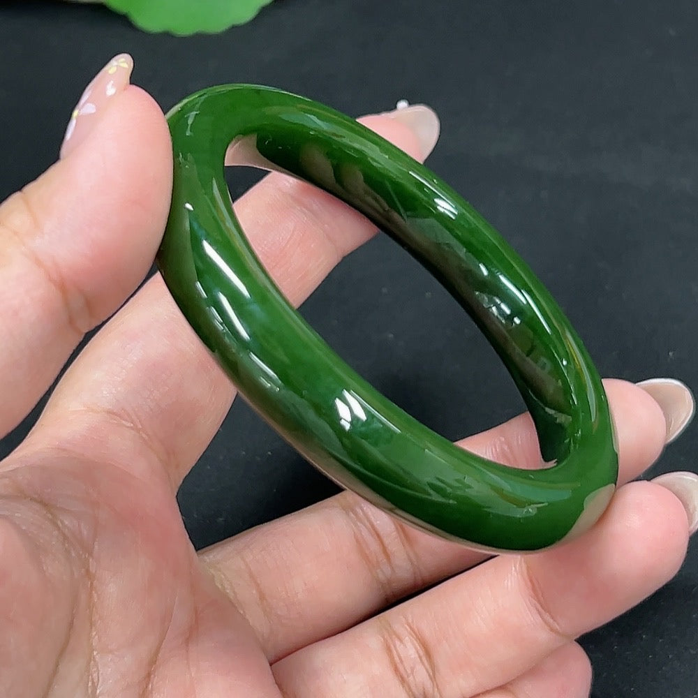 Hetian Jade Jasper Round Bracelet Size 59.2 Total Weight Approx. 55.2g