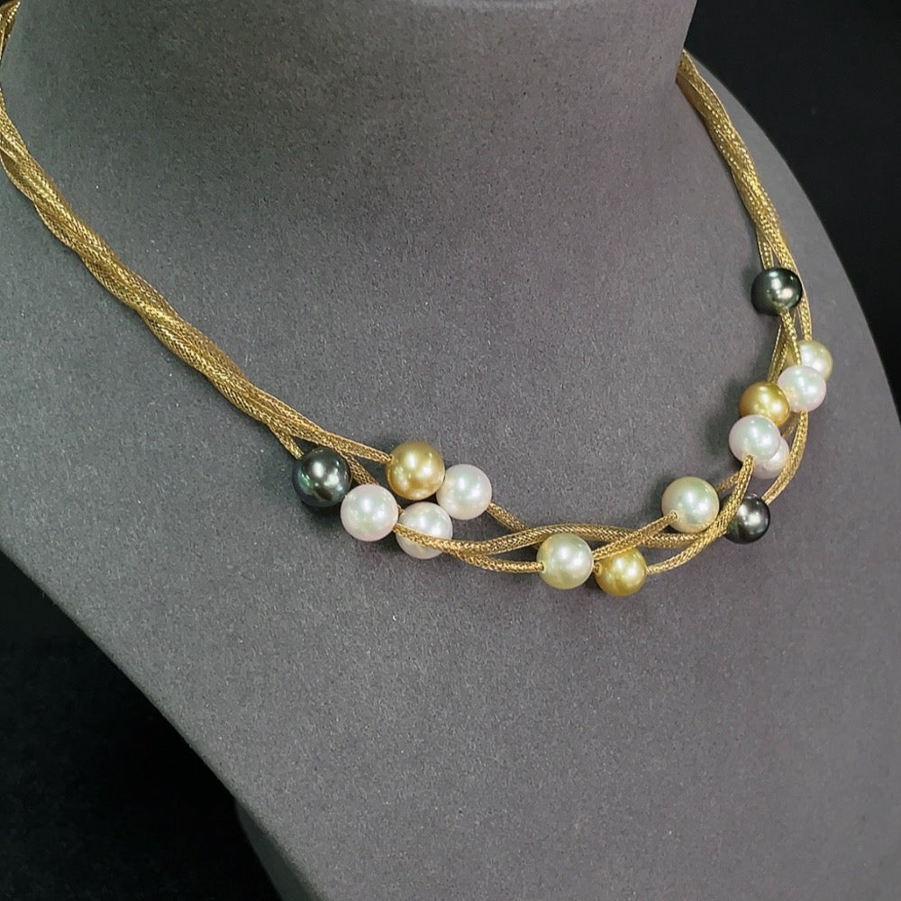 Seawater Pearl Necklace 18k Gold Approx. 8.5mm Color Origin Undetermined