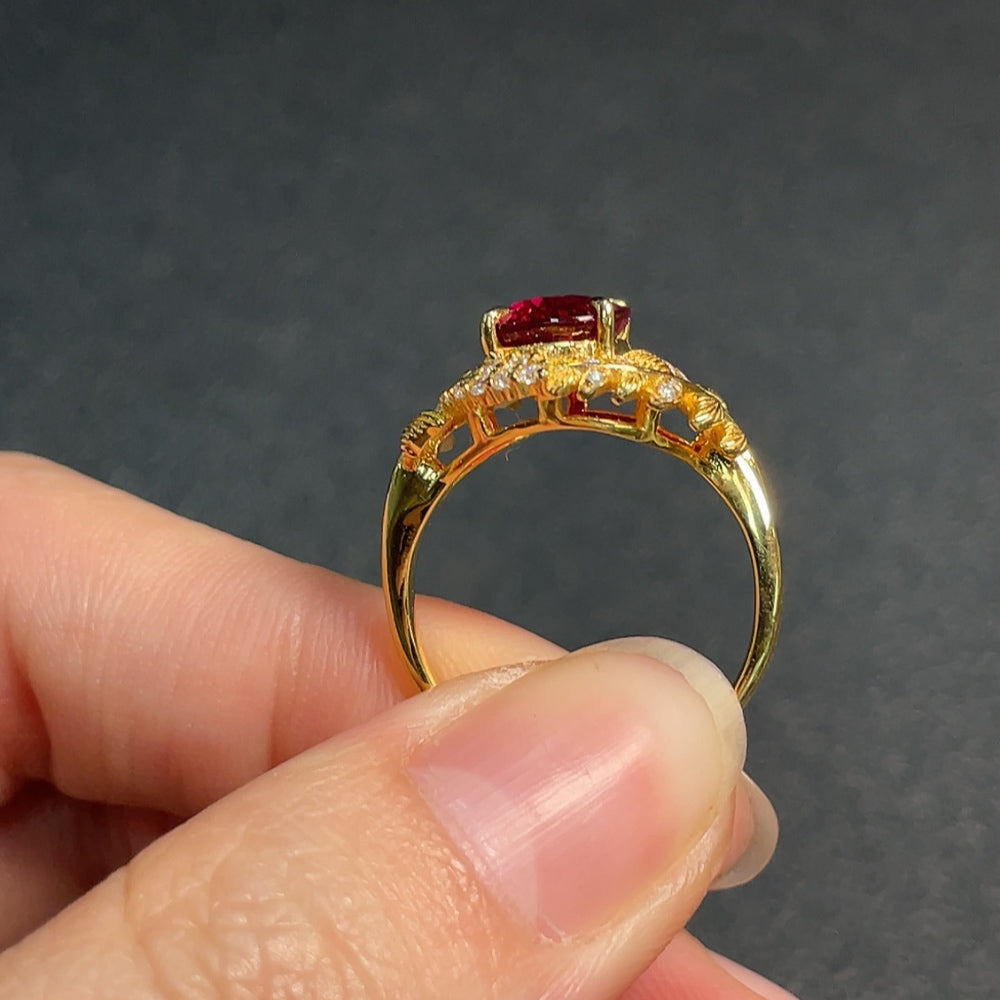 Tourmaline Ring Non-Diamond Gold Content Au37% Total Weight Approx.3.7g Size15
