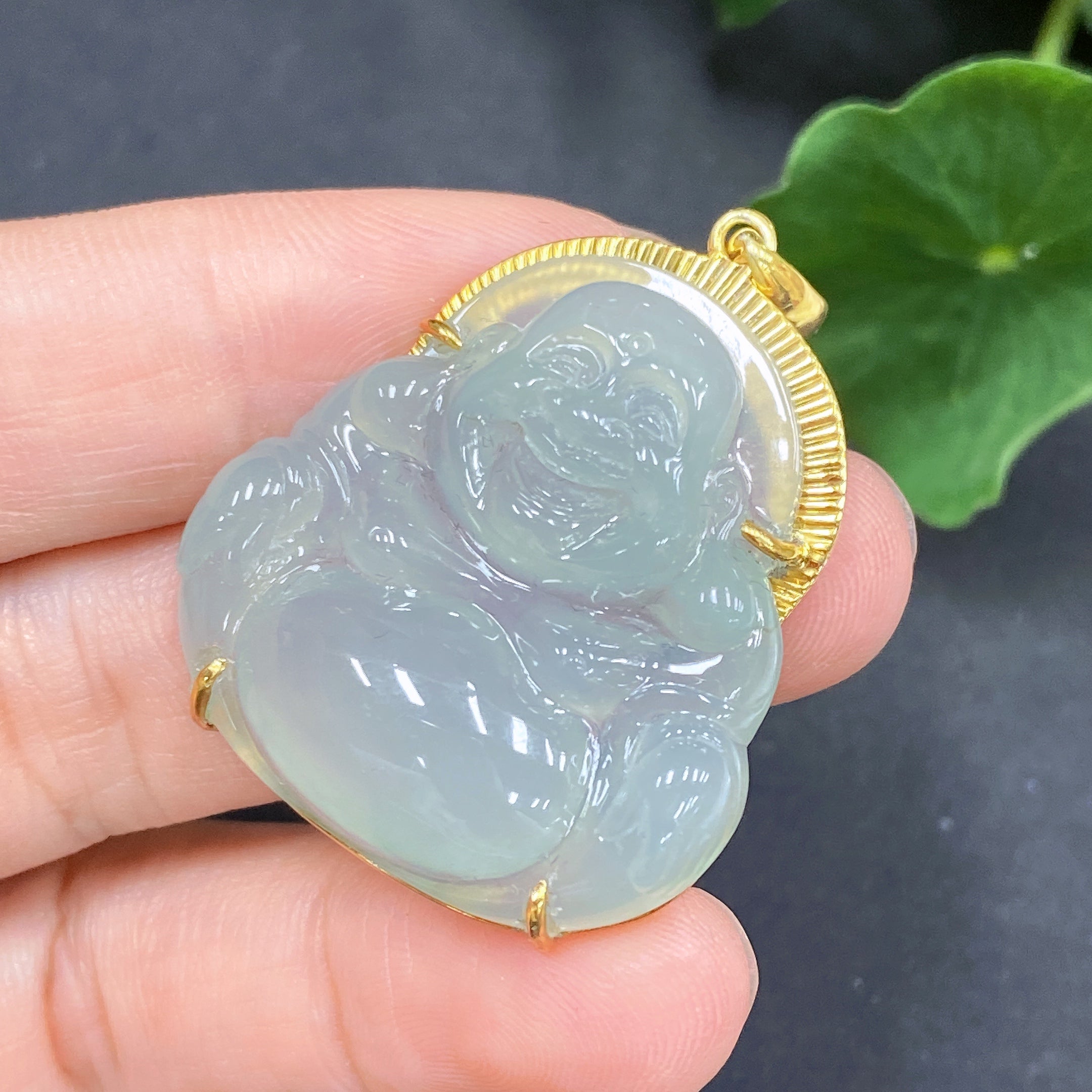JadeiteInlaid Pendant Non-Gold Inlaid