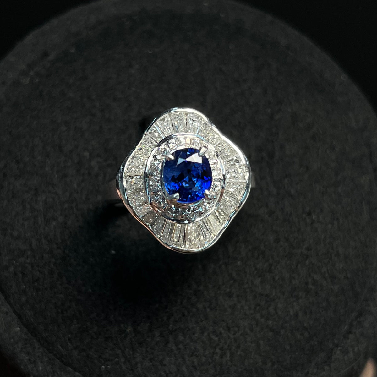 Sapphire Ring with Diamond Accents